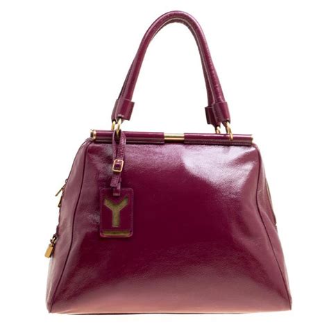 ysl burgundy patent bag